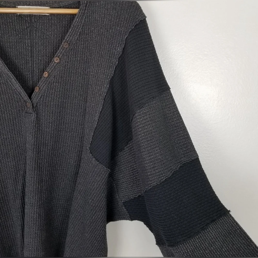 We The Free Black Crew Neck Sweater with Ruffle Detail - Picture 2 of 5